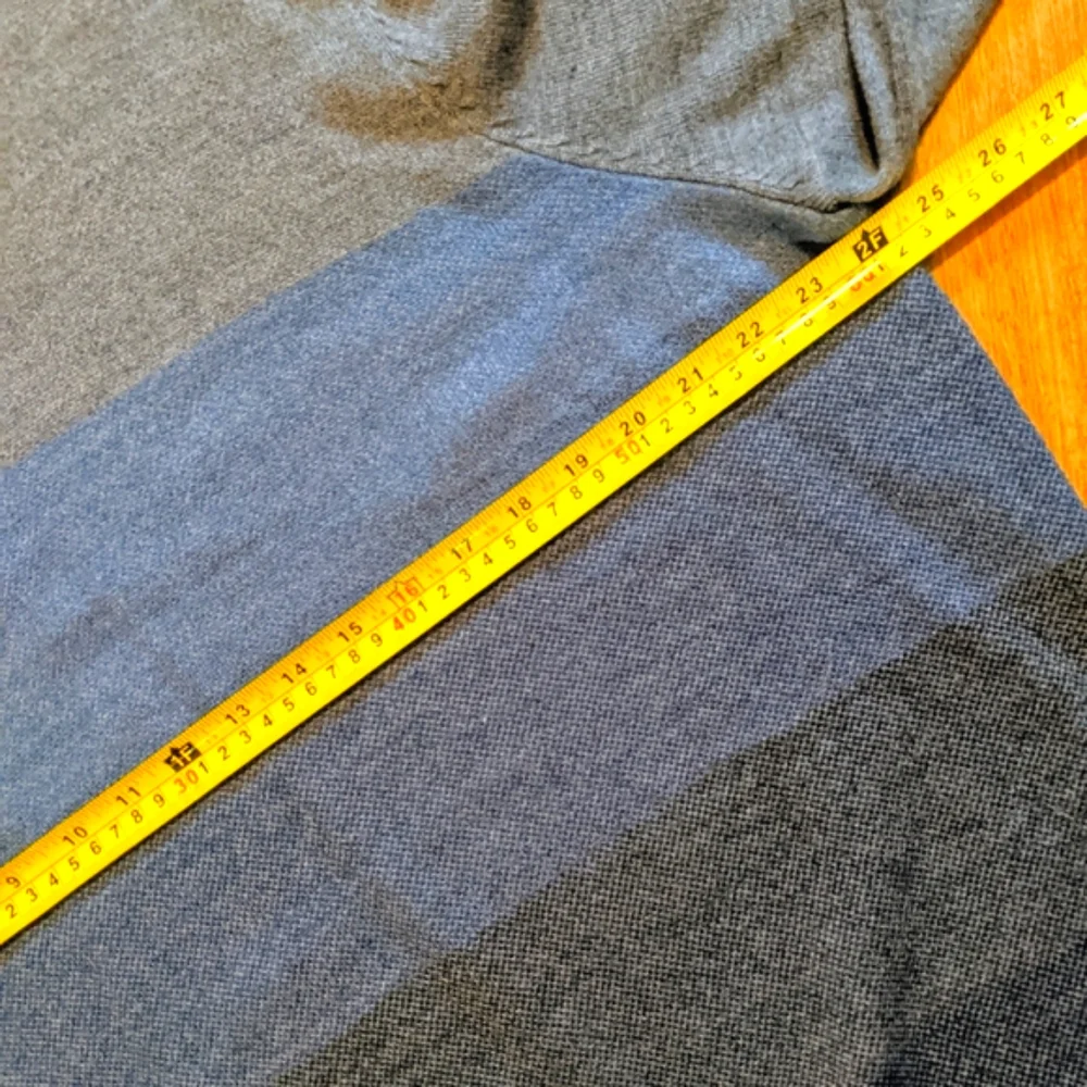 David Taylor Men's V-neck Lightweight Sweater Color Block Stripe Blues Gray XL